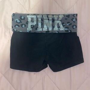 Victoria’s secret PINK yoga rhinestone fold over shorts